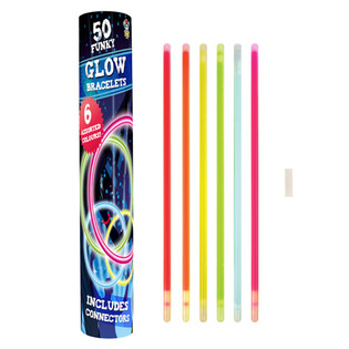 Glow Armb&ouml;nd - 50 stk &iacute; R&ouml;r (12 stk &iacute; Display)