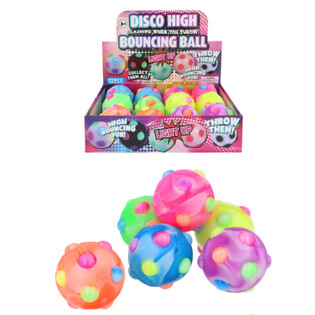 Lýsandi Disco Hoppbolti - 6cm - Skjár 12 stk.