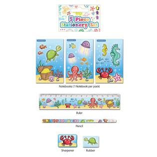 5-hluta Sea Life skrifsett (24 stk.)