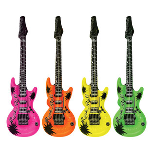 Uppbl&aacute;sanlegur g&iacute;tar Neon Mix - 95cm (12 stykki)