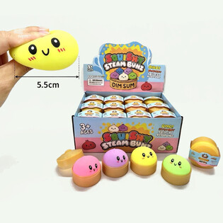 RAGE - Litlar Squishy Bun dumpling-bollur (St&aelig;r&eth; 5.5 x 5.5 x 3 Cm) - Viral 2026 stressbolti (24 stk.)
