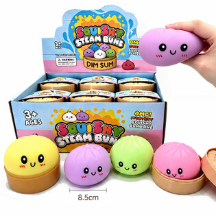 RAGE - St&oacute;rar kreistubollur (Squishy Dumplings) (St&aelig;r&eth; 8.5 x 8.5 x 4.8 cm) - Viral 2026 Fidget Toy (12 stk.)