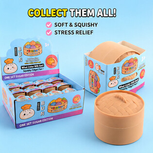 RAGE - Squishy SUGAR EDITION Bun Dumplings LITLIR (5.3 x 5.3 x 4.1 Cm) Viral 2026 Fidget Toy (24 stk.)