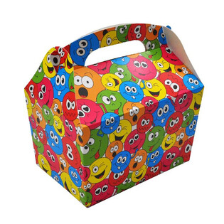 MENUBOX GER&ETH;: SMILEY - St&aelig;r&eth; 18.5x12x19 CM - FOODBOX - KIDSBOX (24 stk.)
