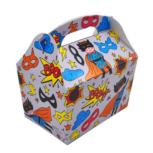 MATSE&ETH;ILSBOX GER&ETH;: SUPERHERO - M&aacute;l 18.5x12x19 CM - MATARBOX - BARNABOX (24 stk.)