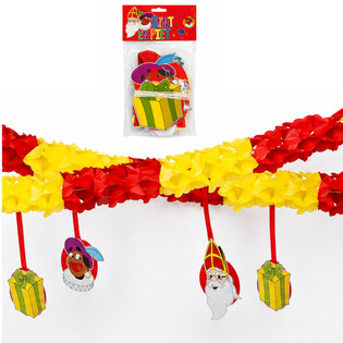 SINTERKLAAS OG PIET H&Aacute;T&Iacute;&ETH;ARBOR&ETH;I ME&ETH; HENGJUM - 4 M (6 STK.)