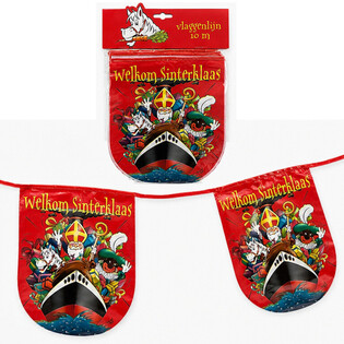 SINTERKLAAS - Welkom Sinterklaas f&aacute;nabor&eth;i - Lengd: 10 metrar (6 stk.)