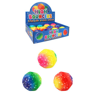 HIGH BOUNCE RAINBOW SPACE SKOPPBOLTI - &Iacute; BOR&ETH;STANDI (12 stk.)