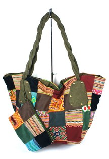B-FAIR Patchwork Taska St&oacute;r Gr&aelig;n (1 stk)